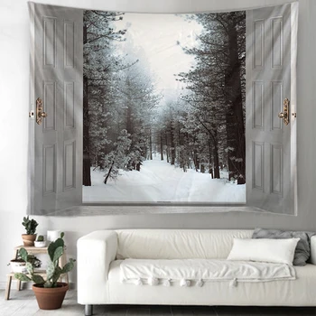 

Snow in winter tapestry Indian Mandala Witchcraft Hippie Tapestry Boho decor Macrame Wall Hanging Tapestry