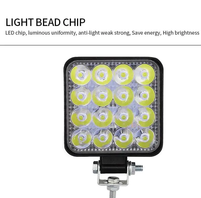 GloryStar 48 Вт 16LED квадратные фары верхние IP67 водонепроницаемые модифицированные