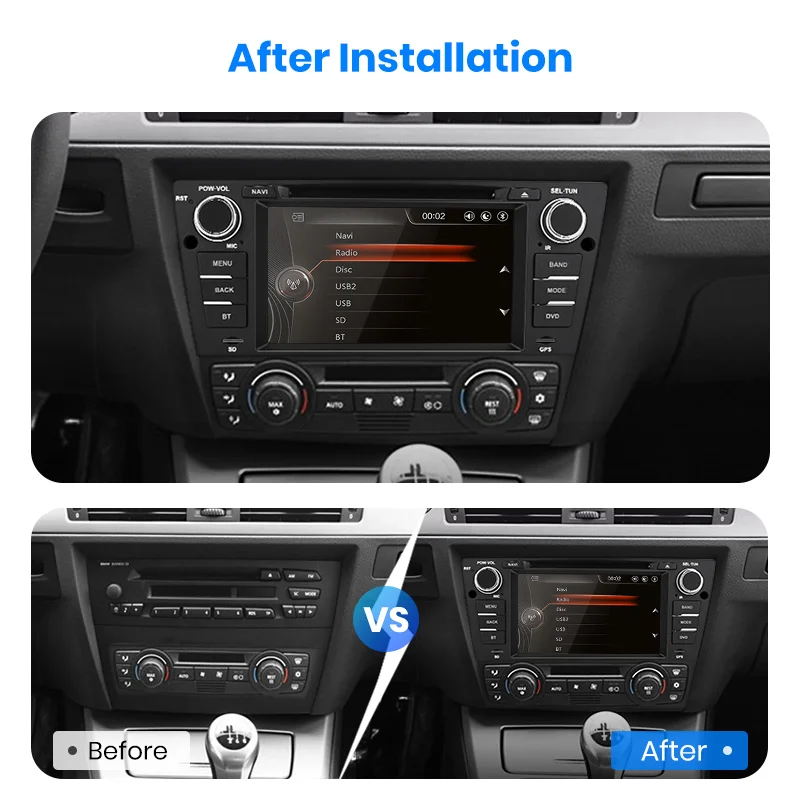 Perfect Junsun 2 din Car Radio car dvd player for BMW 3 Series E90 E91 E92 E93 Android 9.0 GPS navigation 4+64GB Optional 2