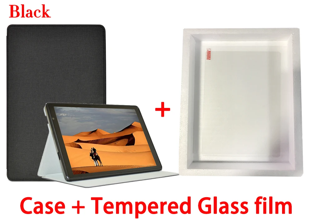 2black-Tempered film Случай Чехол для Teclast P10s 4G 10," планшетный ПК стенд из искусственной кожи чехол для P10hd 4G 10,1 дюймов оболочка+ подарки - Цвет: 2black-Tempered film