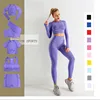 5PCS Women Seamless Fitness Yoga Set Workout Gym Clothing Long Sleeve Crop Top High Waist Leggings Women Sportswear Sport Suits