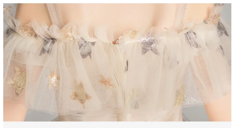 Тюлевое кружевное платье для свадебной вечеринки для девочек; длинное платье с цветочным узором для девочек, украшенное бисером; Красивое бальное сексуальное платье с открытыми плечами для девочек