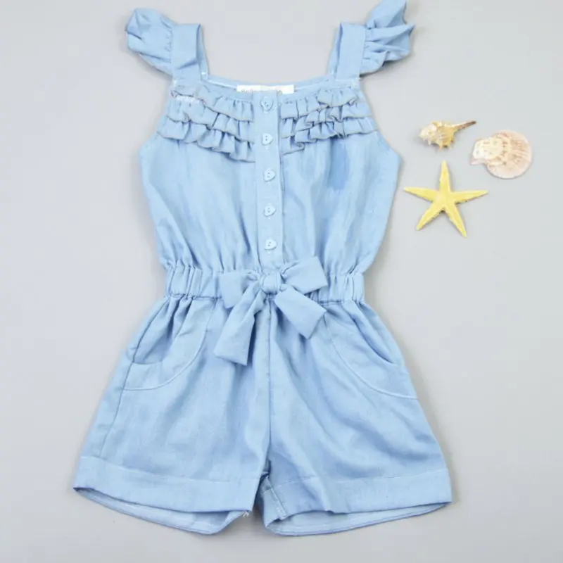 Комбинезоны детские из денима без рукавов на возраст 0 5 лет|Комплекты одежды| |