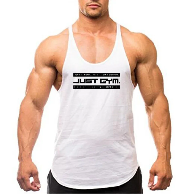 

Just Gym Bodybuilding Stringer Tank Tops Men Cotton Y Back Workout Singlets Fitness Tanktop Men Clothing Muscle Sleeveless Vest