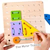 Children 3D Puzzle DIY Montessori Toys Wooden Mushroom Nail Color Shape Cognition Threading Games Multifunctional Jigsaw Board 4
