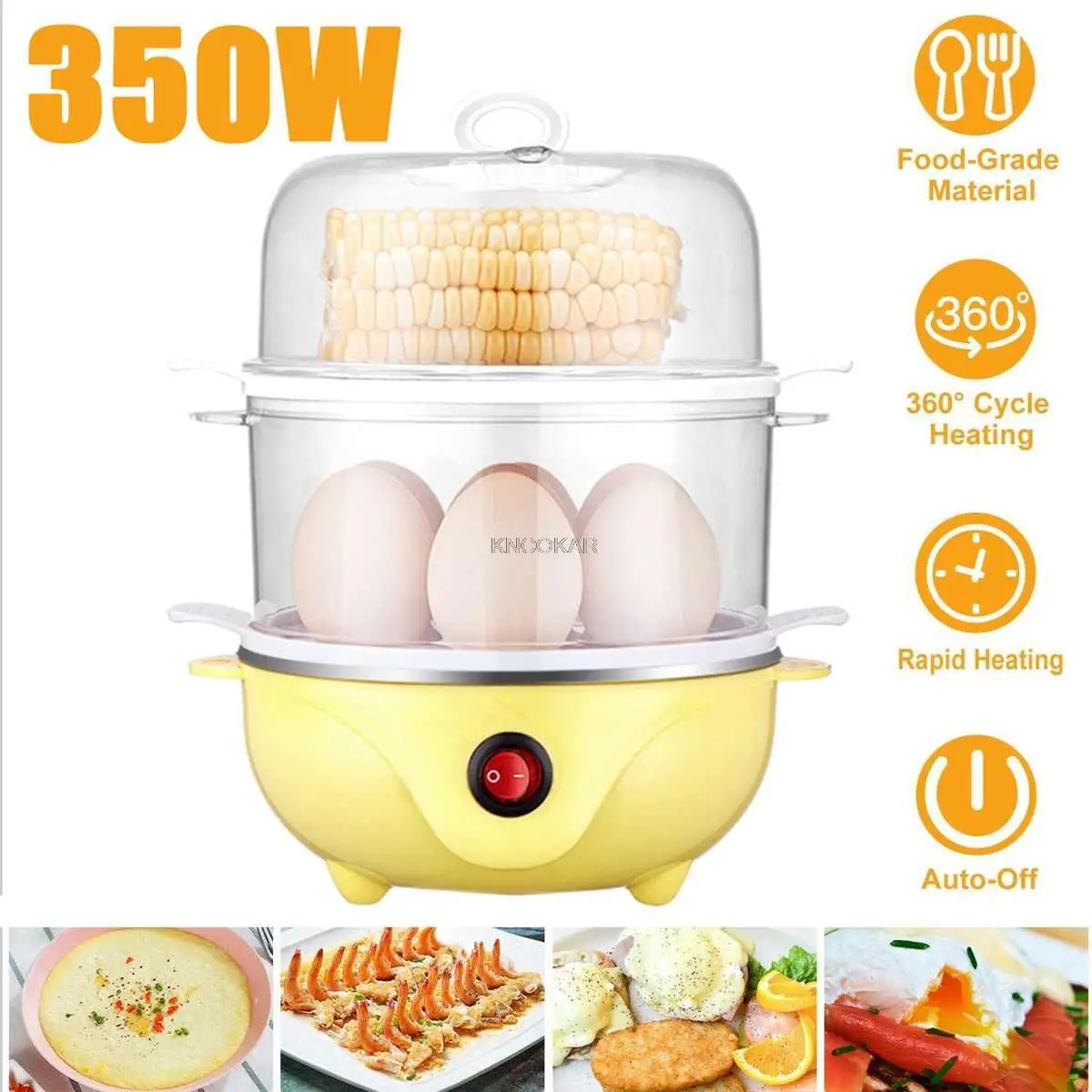 2 Slots Microwave Oven Egg Steamer Poacher Cooker Kitchen Tool Random Color Practical and Attractive 