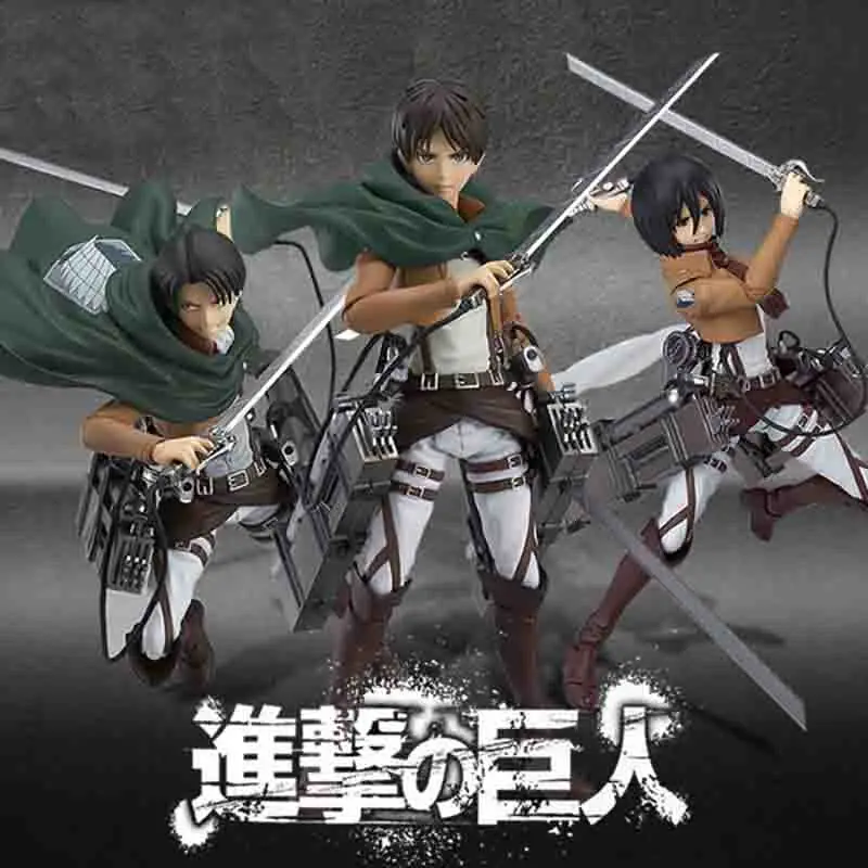 

Anime Attack on Titan Eren Mikasa Ackerman Levi/Rivaille Figma PVC Action Figure Model Toy