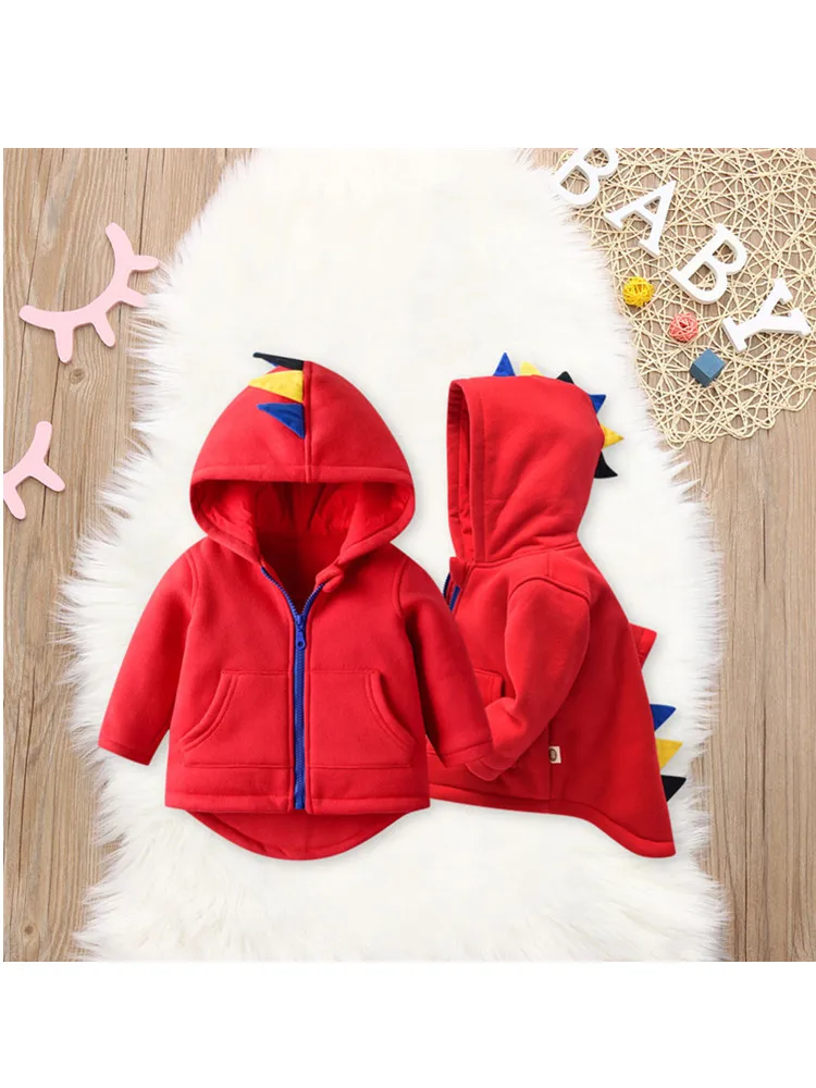 Peuter Jongen \ Kleding одежда, Pasgeboren детская одежда для маленьких мальчиков, свитер для девочек, пуловер с принтом динозавра рубашки топы с принтом Одежда Katoenen Топы; одежда для детей - Цвет: red