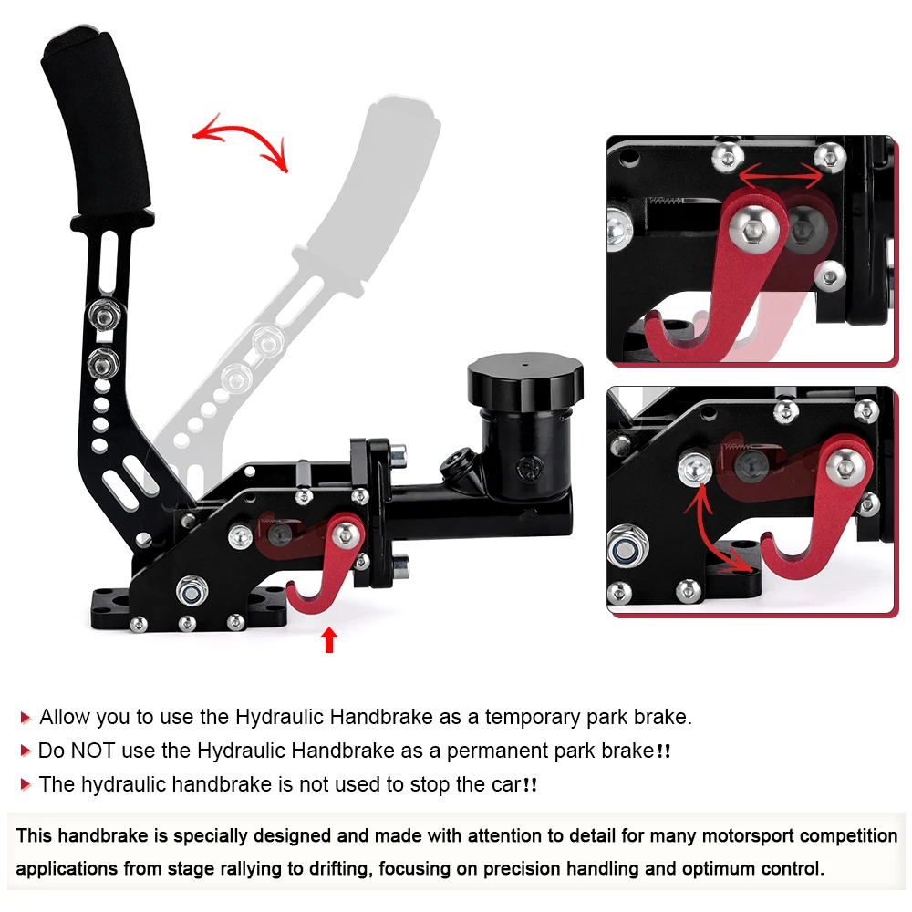 Racing Handbrake LZONE Hydraulic Drift Gear Lever With Oil Tank Hydro E-Brake Rally 0.75Bar 3/8-24 Parking Adjustable