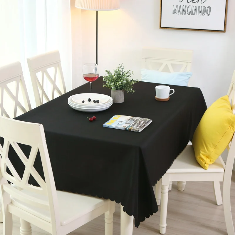 Однотонная прямоугольная скатерть для обеденного стола из полиэстера