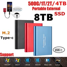 

4tb 6tb 8tb Mobile Hard Disk Type C Portable SSD Shockproof Aluminum Alloy Solid State Drive Tra hdd red nsmission Speed