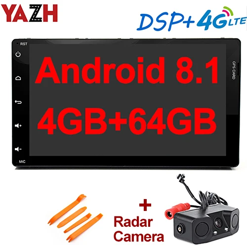 with Radar camera YAZH Android 8,1 4 Гб 64 ГБ Автомобильный Радио плеер для Toyota RAV4 с 10," ips gps дисплей Bluetooth 5,0 SWC OBD 4G SIM карта - Цвет: with Radar camera