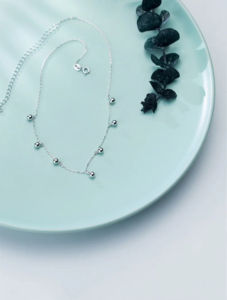 Trustdavis Настоящее серебро 925 пробы Милая кисточка маленькие бусины кулон ожерелье для женщин Свадебные украшения подарок DS2103