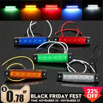 

Car External Lights DC LED 24V 6 SMD LED Auto Car Bus Truck Lorry Side Marker Indicator low Led Trailer Light Rear Side Lamp