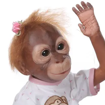 

20 Inch Realistic Doll Soft Silicone Vinyl Newborn Babies Monkey Lifelike Handmade Toy Children Birthday Gifts 72XC