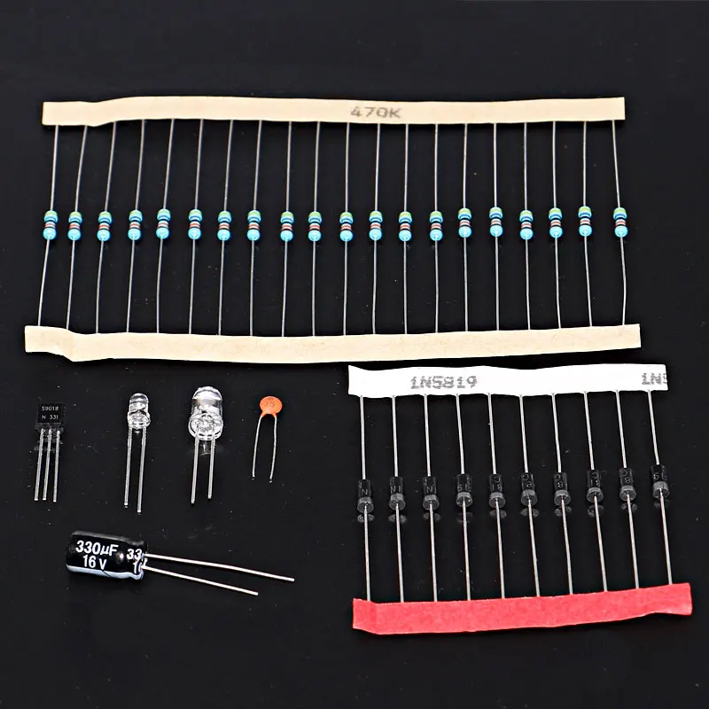 Metal film Resistor assortment kit led diodes Electrolytic Capacitor