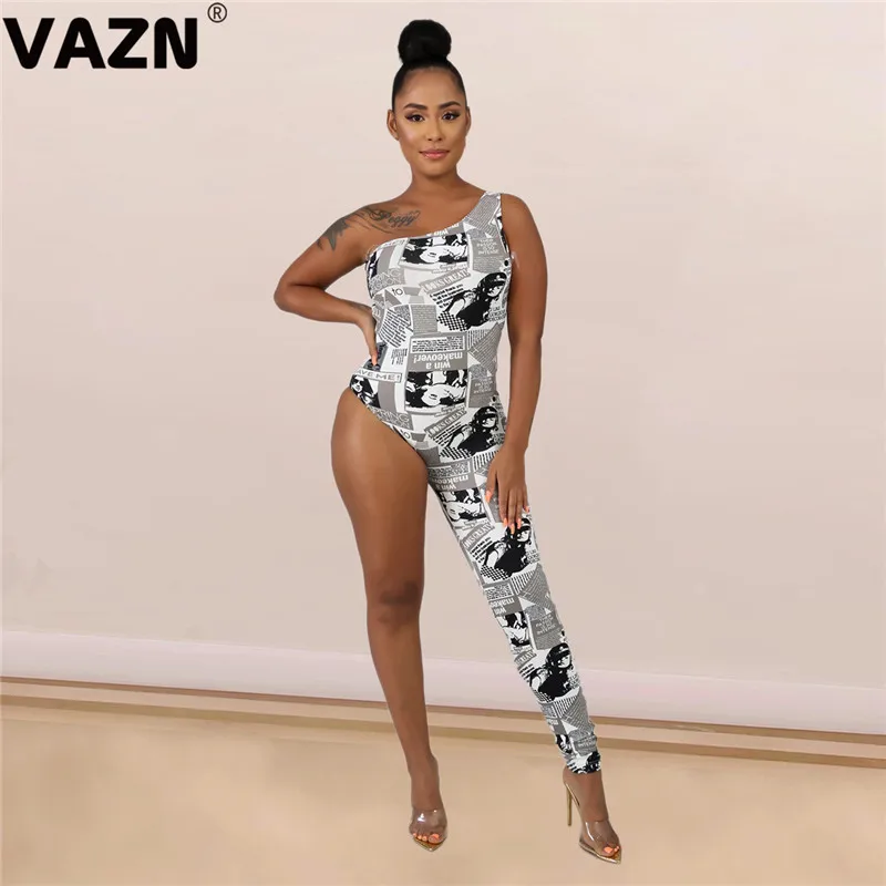 VAZN SH7141 новые винтажные Необычные Сексуальные Клубные открытые модные штаны с открытыми плечами обтягивающие женские комбинезоны-карандаш
