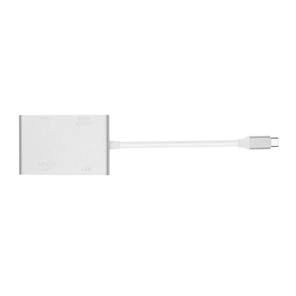 4 в 1 type-C к HDMI VGA DVI USB 3,0 кабель-адаптер для ноутбука USB 3,1 USB-C type C к HDMI многопортовый адаптер конвертер