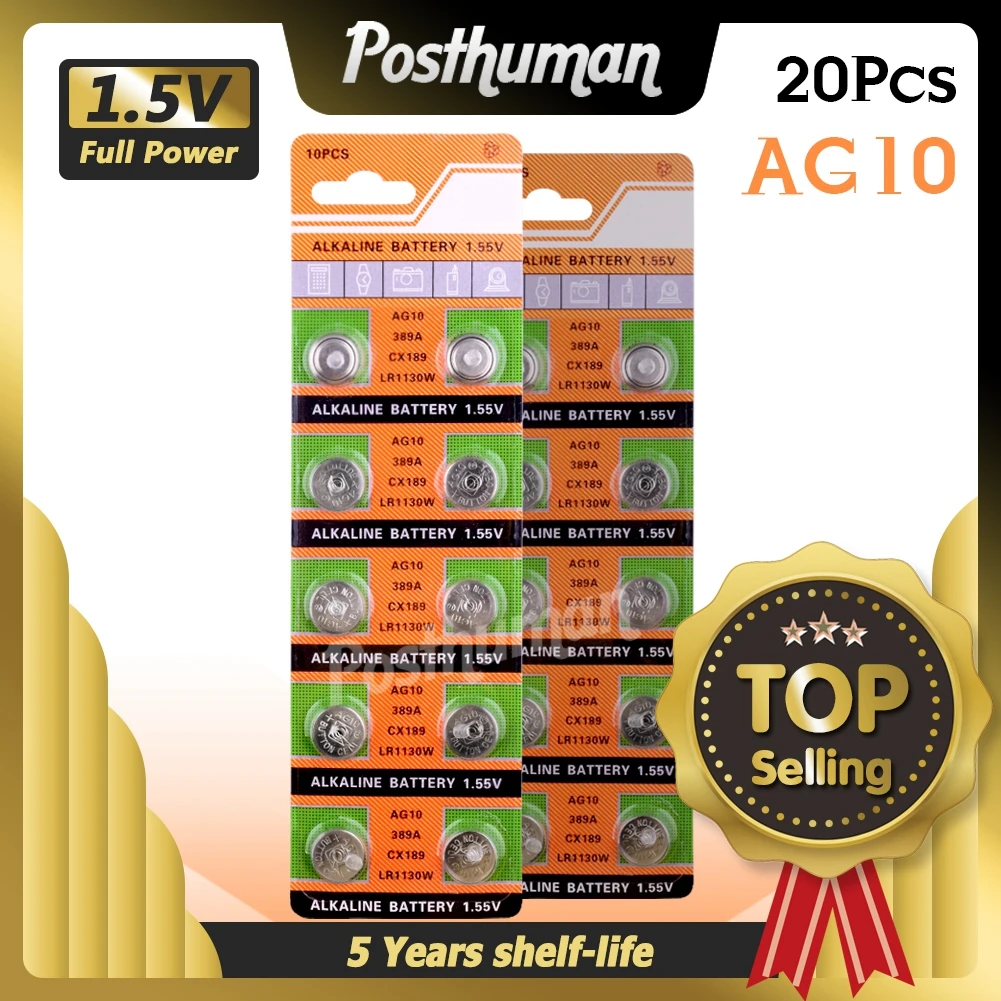 Postuman AG10 щелочные часы с дистанционными ячейками 20 шт. 1 55 в lr1130 батарейки для монет