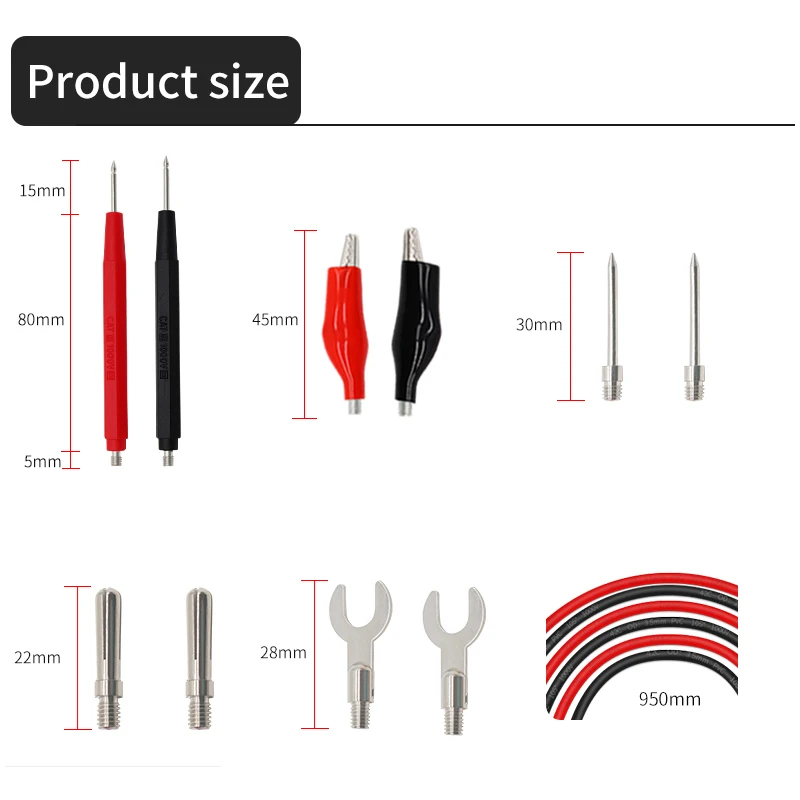 Digital Multimeter Multimeter Tester 16 Pcs Multimeter Test Leads Kits Universal with Replaceable Needle Probes 1000V 20A Silicone Wire Cable Meter Tester Lead