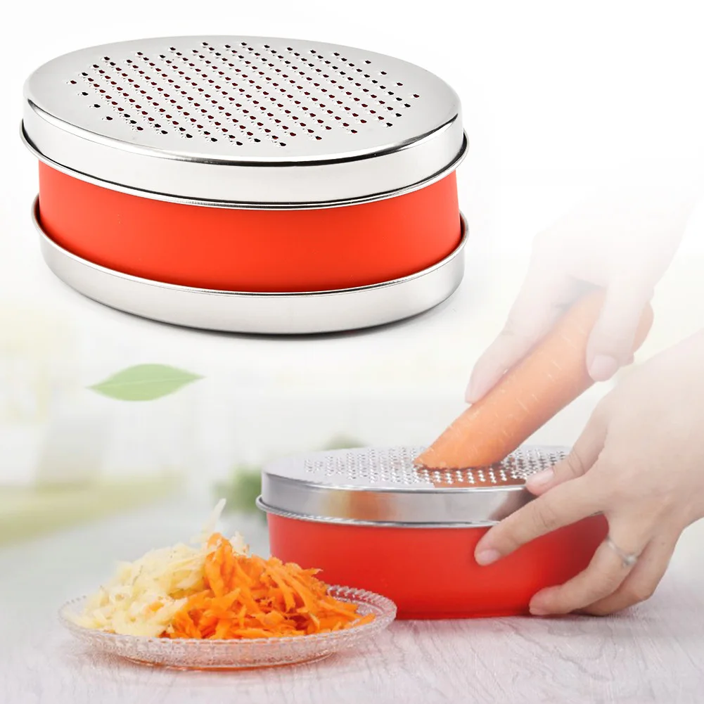 

Cheese Grater Oval Box Multifunctional Container Vegetables Practical Easy Clean Slicer Kitchen Quick Fruits Stainless Steel