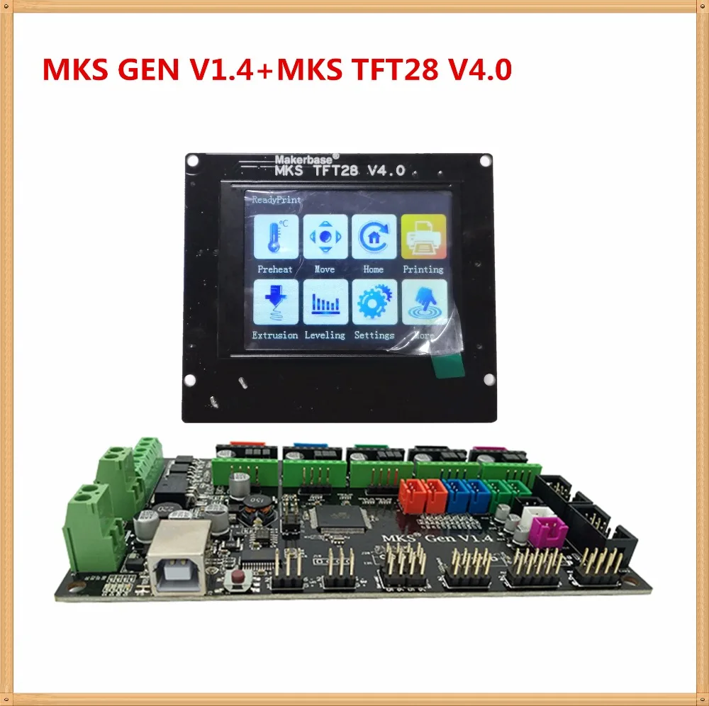 MKS GEN + TFT28 цветной сенсорный экран 3d принтер DIY стартовый набор на mega2560 материнская