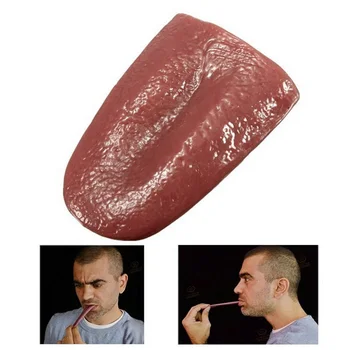 

100pcs Halloween Harmless Realistic Fake Tongue Magic Trick Joke Prank Horrible Stretchable Prop WB1685