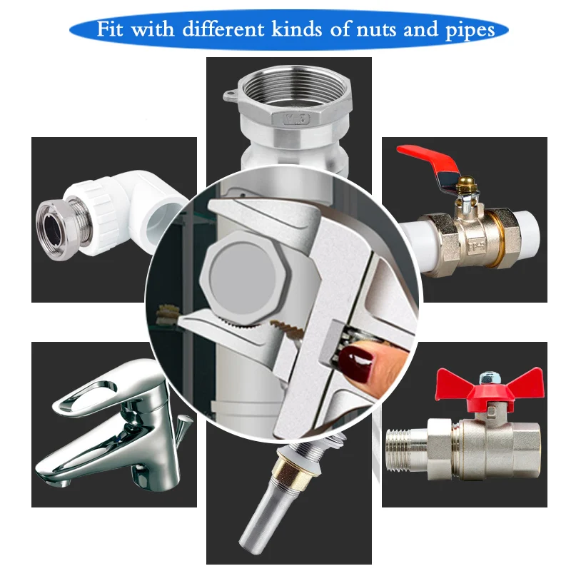 Adjustable Wrench Universal Monkey Spanner Multi-function plumbing Hand Tools Nut Sink Wrench Bathroom Pipe Large Open Spanner - Image 3