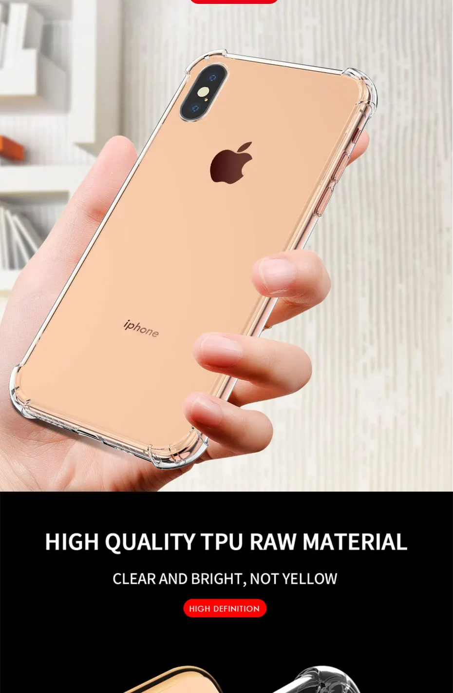 Роскошный противоударный силиконовый чехол для телефона для iPhone 11 Pro Max X Xr Xs Max 6 6s 7 8 Plus чехол Прозрачная защитная задняя крышка