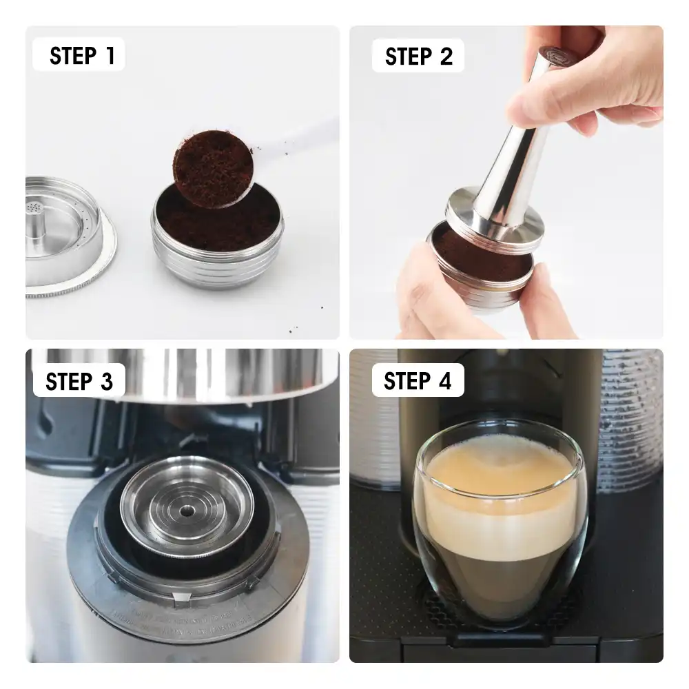 Refillable Coffee Capsule Pod For Nespresso Vertuo Vertuoline Gca1 Delonghi Env135 Stainless Steel Filters Tamper Spoon Coffee Filters Aliexpress