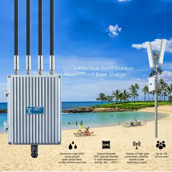 Kaufen 1200Mbps Outdoor AP 802,11 Ac Dual Band 2,4G 5,8G Wireless Access Point Router POE WiFi Signal Booster Extender Mit OMNI Ameisen