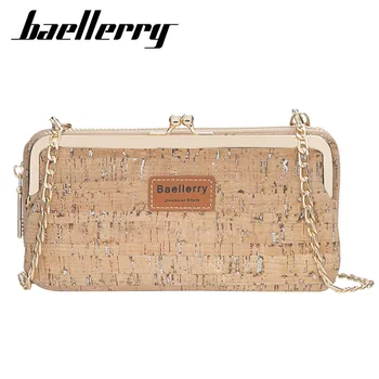 

Baellerry Brand Wallet Women Ladies Vintage Wood Multifunctional Clutch Shoulder Bag Female Print Zipper Purse with Phone Bag