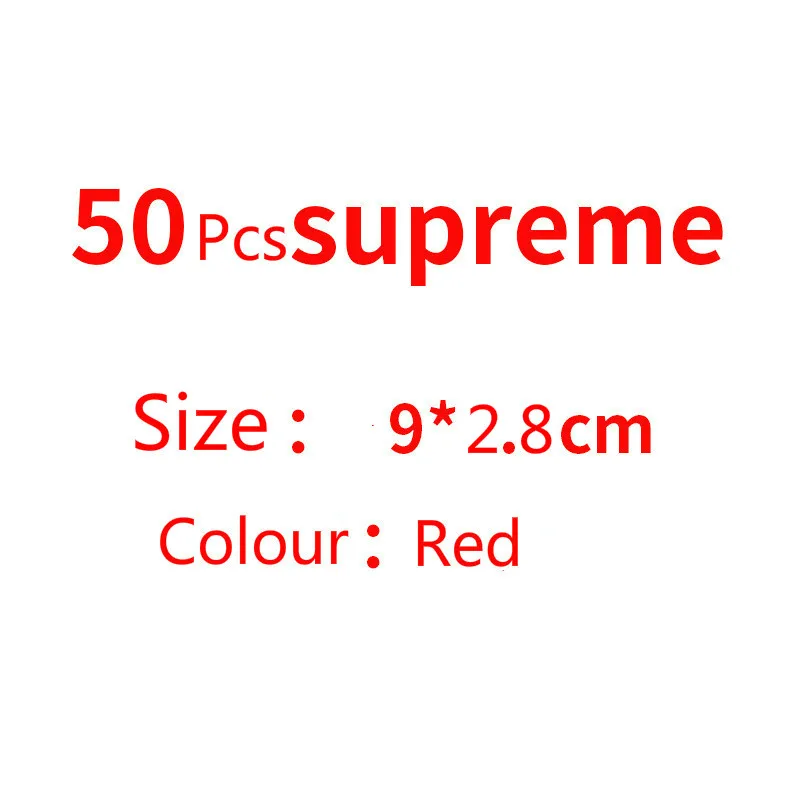 50 шт./лот, SUP, красные, черные, 19X5,5 см, трендовые наклейки, чехол на колесиках, записная книжка, граффити, персонализированные трендовые наклейки SPMG - Цвет: 9X2.8cm Red 50pcs