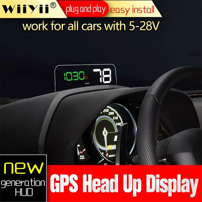HiMISS Универсальный HUD цифровой универсальный проекционный дисплей с gps автомобильный Грузовик Спидометр дисплей