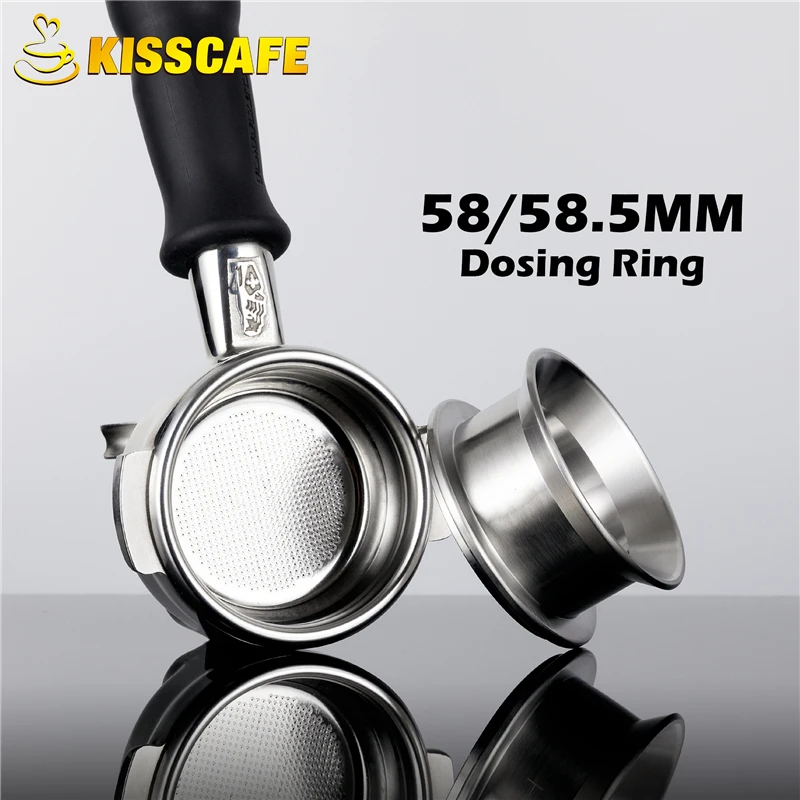 

Espresso Coffee Intelligent Dosing Ring 304 Stainless Steel 58/58.5mm Anti-fly Powder for EK43/K30 Brewing Bowl Barista Tools