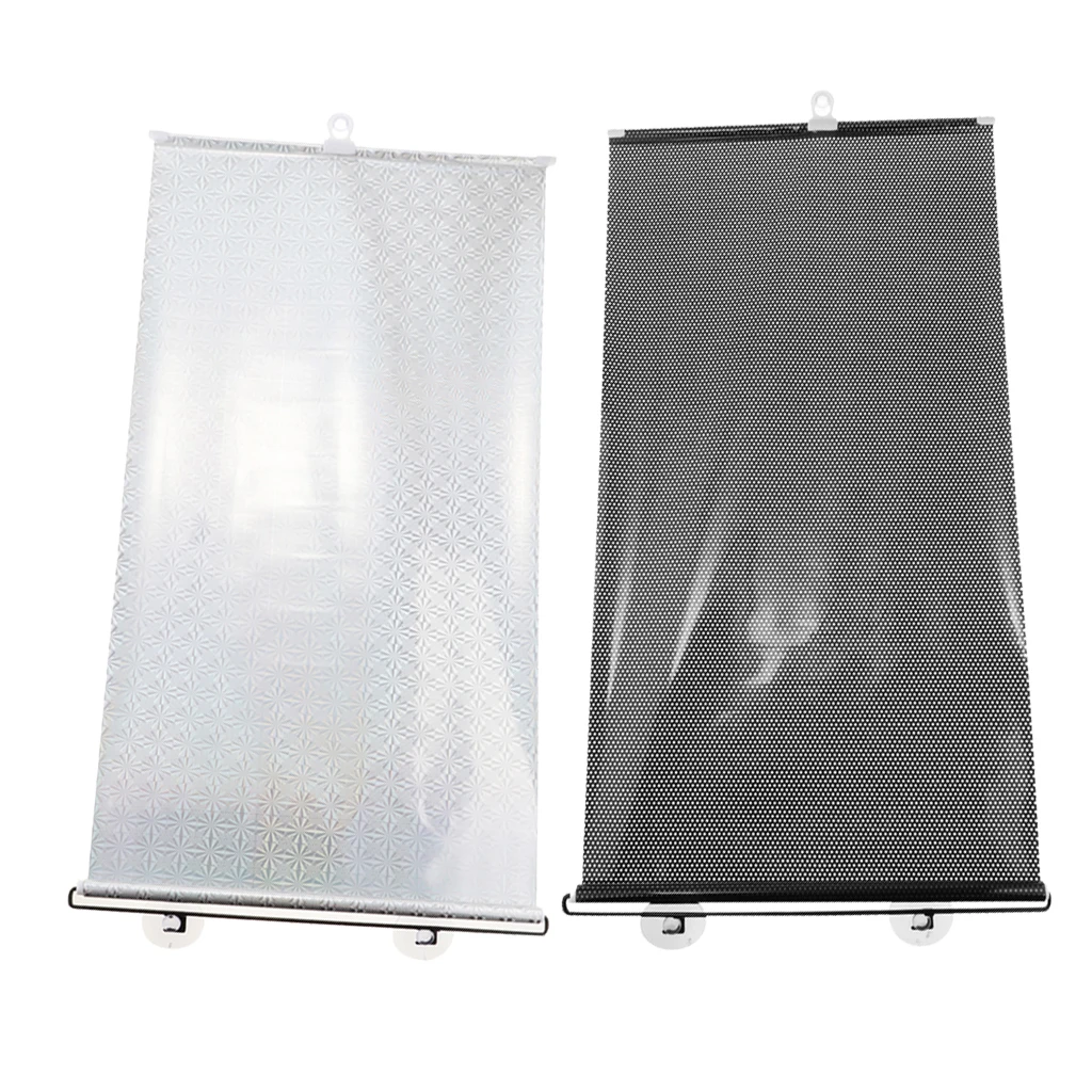 Retractable Rear Front Window Curtain Sun Shade Roller UV Cut/ Protection 40x125cm White/Black