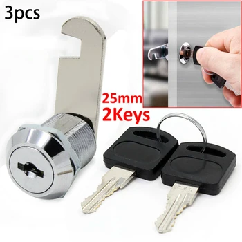 

3pcs 16/20/25mm Cam Locks Door Barrel Drawer Cabinet Mailbox Cupboard Security Furniture Locks With 2 Keys Hardware