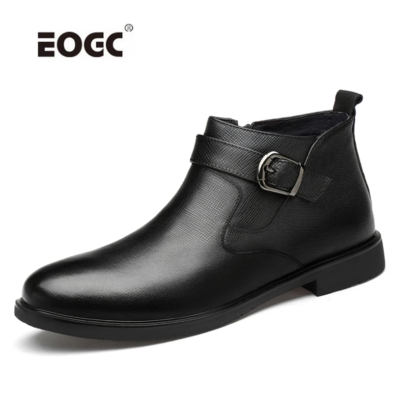 

High Quality Men Boots Genuine Leather Outdoor Ankle Snow Boots Super Warm Plush Autumn Winter Boots Shoes Zapatos Hombre