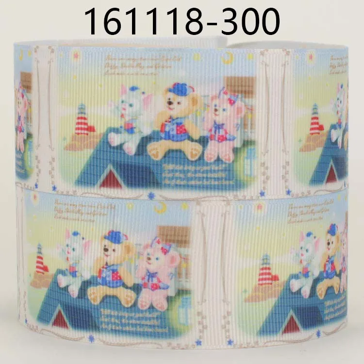 Новинка 3' 75 мм 50 ярдов японский мультфильм медведь напечатанный grosgrain лента