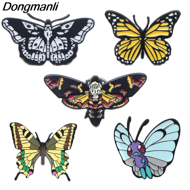 P4101 Dongmanli ювелирные изделия Бабочка Мотылек металлические эмалированные булавки броши для женщин модные нагрудные булавки рюкзак сумки значок подарки