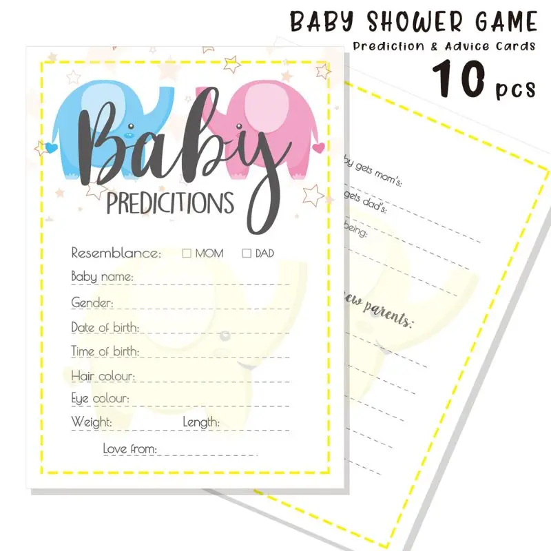 

10 Pack Advice and Prediction Cards for Baby Shower Game Parent Message Advice Book Fun Gender Neutral Shower Party