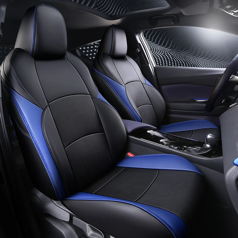 Carbon Fiber Style YUZHONGTIAN Leather Interior Car Armrest Center Console Cushion Cover 1pcs for CHR 2016-2019 Car Accessory 