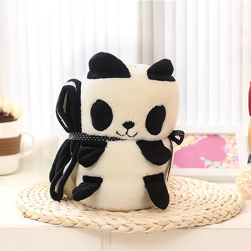 panda 1 шт. мультфильм одеяло для животных пляж towelshome милые украшения аксессуары одеяла ультра мягкое amp мило надеваемое покрывало - Цвет: panda