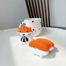 Silicone Case for AirPods Cute hamster Protective Cover Bluetooth Earphone Case for Apple Airpods with hook silicone case for apple airpods accessories protective cover cute bag wireless bluetooth cover mickey diy case with rope hook up