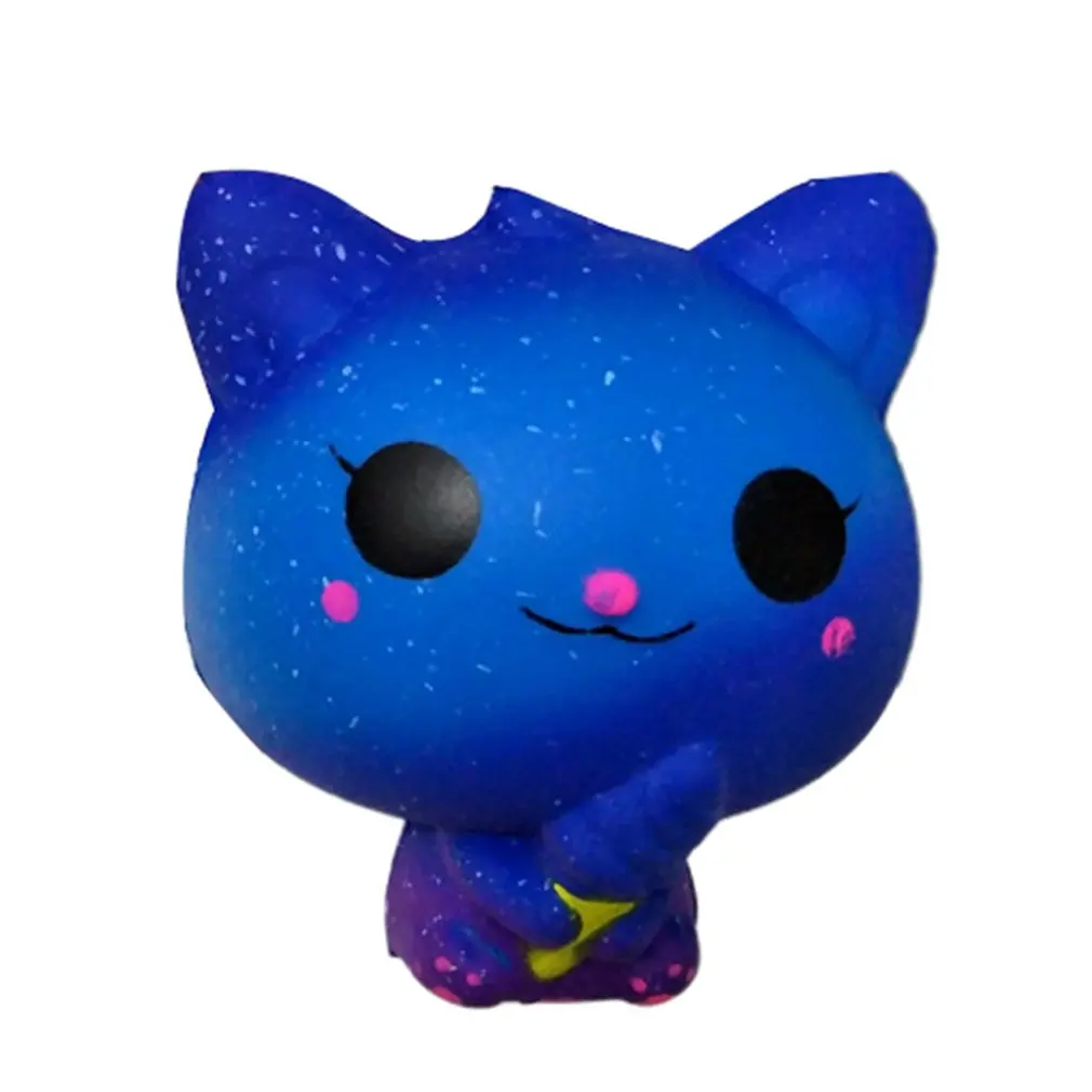 Starry sky Мороженое Кот ПУ Мягкий медленно отскок декомпрессии игрушка кошка игрушка, которая сжимает медленно и медленно подборы - Цвет: Starry sky
