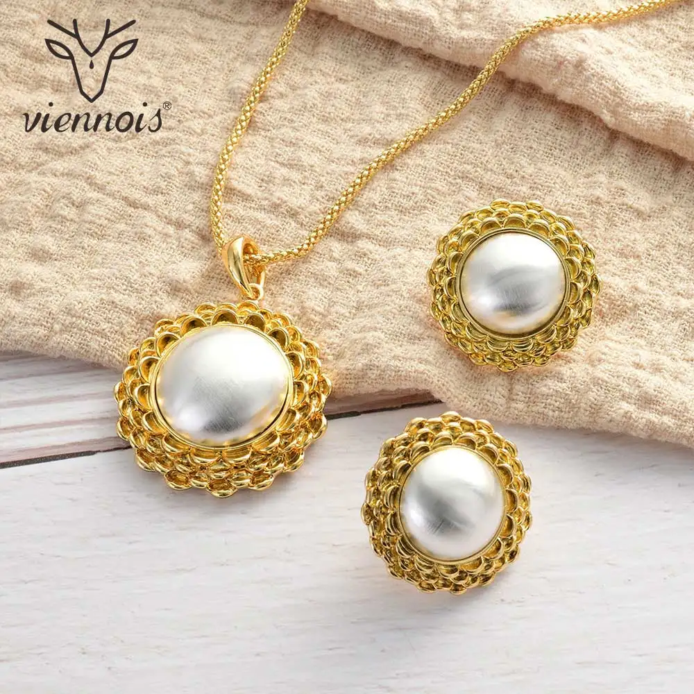 Новинка от Viennois набор украшений для женщин круглый дизайн MixGold Цвет ожерелье