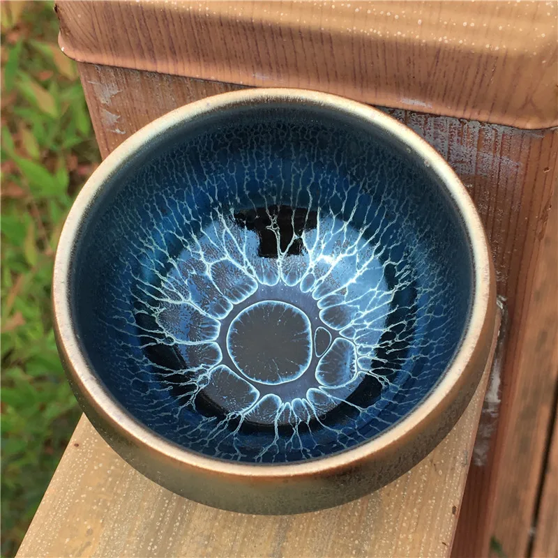 JZ005 Yuteki Glaze Tenmoku Tea Cup Blue Lotus Recreate Ancient Song Dynasty's Technology Japan Style Ceramic - Цена: 3 868,65 руб.