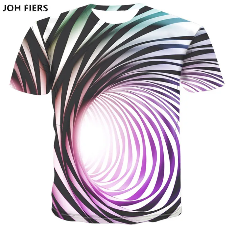 

JOH FIERS summer new Hypnotic Vertigo 3D custom Printing men t Shirt Funny Short Sleeved Tees Men/women Tops Men's 3D T-shirt