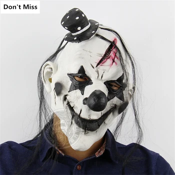 

Funny Halloween Demon Clown Mask White Black Eye Circle Halloween Decoration Horror Ghost Scary Funny Halloween Headdress