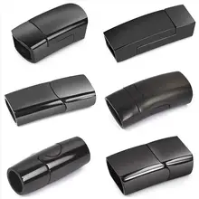 Нержавеющая сталь магнитная пряжка Черная Магнитная застежка кожаный шнур браслет соединитель компоненты DIY для ювелирных изделий Аксессуары